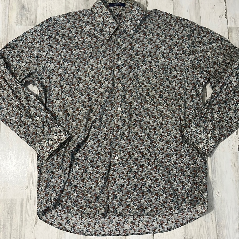 Alan Flusser Paisley Print Button Down Size XL